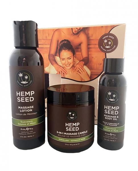 Earthly Body Hemp Seed Massage In A Box - Asst. Guauvalava