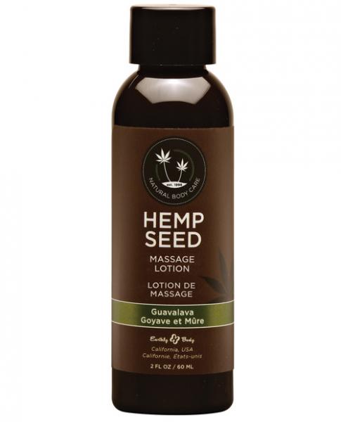 Earthly Body Hemp Seed Massage Lotion Guavalava 2oz - Click Image to Close