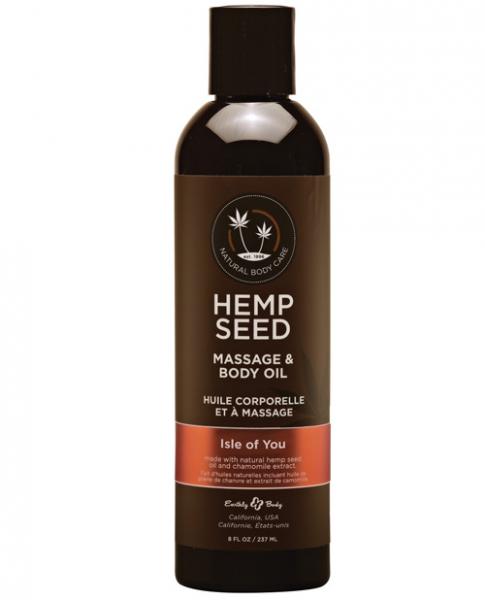 Earthly Body Hemp Massage Oil Isle Of You 8oz - Click Image to Close