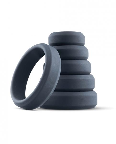 Boners 6 Pc Wide Cock Ring Set - Black - Click Image to Close