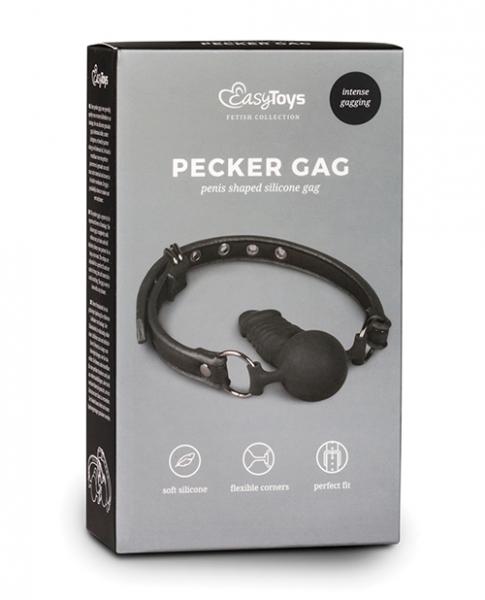 Easy Toys Ball Gag W/silicone Dong - Black - Click Image to Close