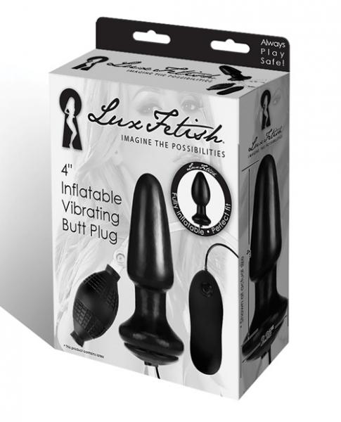 Lux Fetish 4" Inflatable Vibrating Butt Plug - Click Image to Close