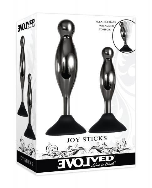 Evolved Joy Sticks 2 Pc Plug Set - Black/chrome