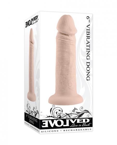 Evolved 6" Vibrating Dong - Light - Click Image to Close