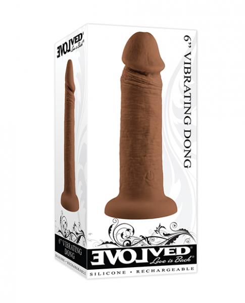 Evolved 6" Vibrating Dong - Dark - Click Image to Close