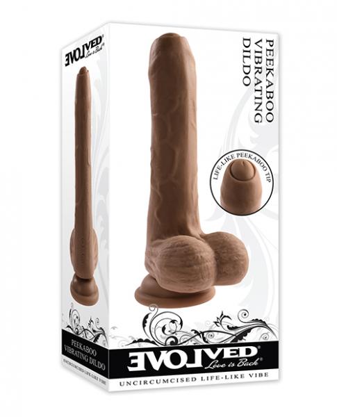 Evolved Peek A Boo Vibrating Dildo - Dark - Click Image to Close