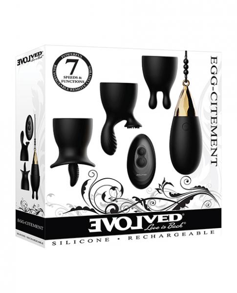 Evolved Egg Citement Rechargeable Bullet - Black/gold