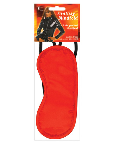 Satin blindfold 2 strap - red