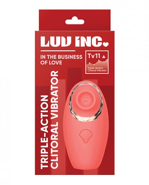 Luv Inc. Triple - Action Clitoral Vibrator - Coral - Click Image to Close