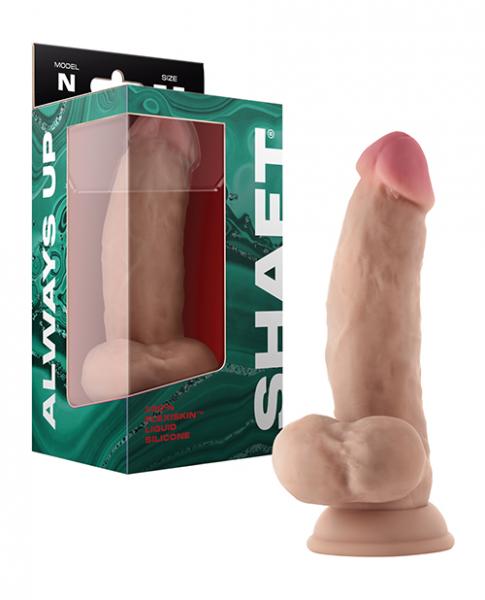 Shaft Model N Flexskin Liquid Silicone 7.5" Side Curve Dong W/balls - Pine - Click Image to Close