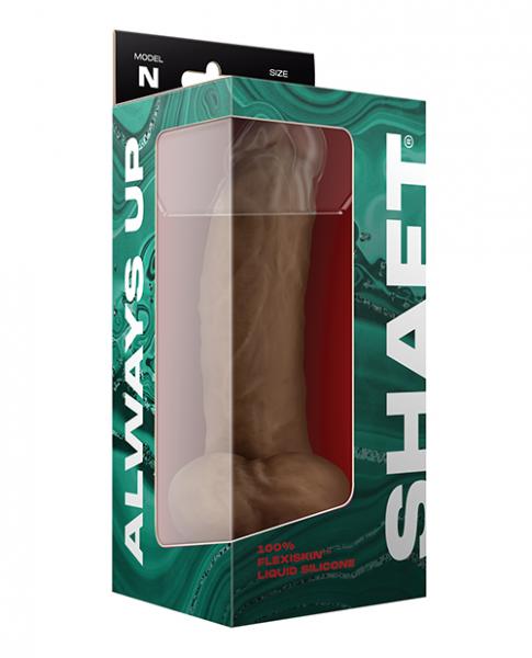 Shaft Model N Flexskin Liquid Silicone 9.5" Side Curve Dong W/balls - Oak