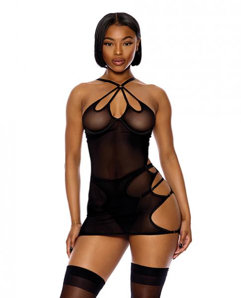 Feeling Butterflies Mesh Chemise W/panty - Black Md - Click Image to Close