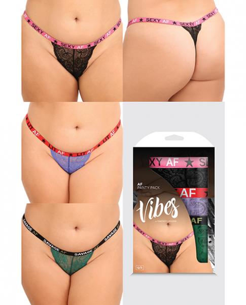 Vibes Af 3 Pack Thongs Assorted Colors Qn