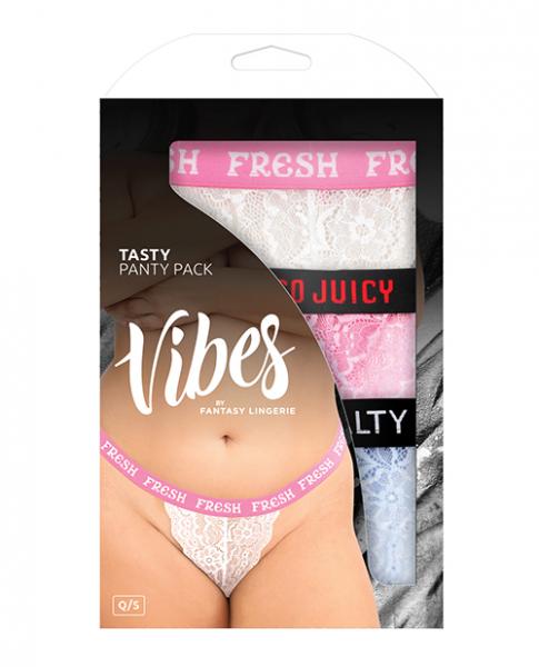 Vibes Tasty 3 Pack Thongs Assorted Colors Qn - Click Image to Close