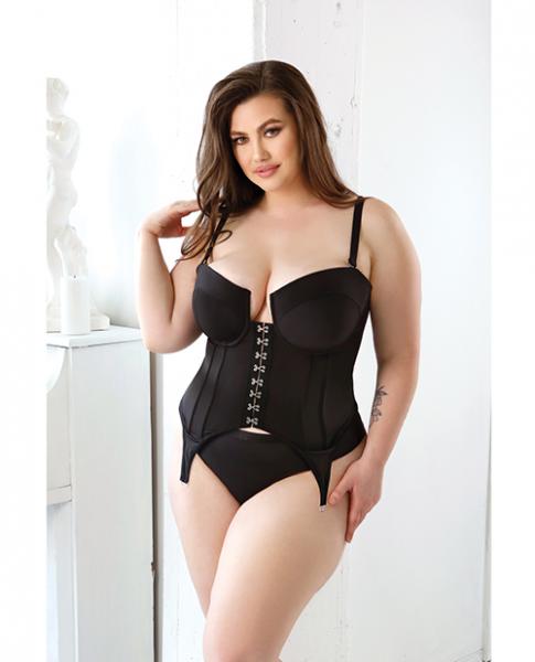 Curve Sloan Cropped Bustier Top & Panty Black 1x/2x