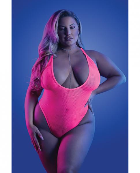 Glow Electric Haze Teddy Neon Pink Qn - Click Image to Close