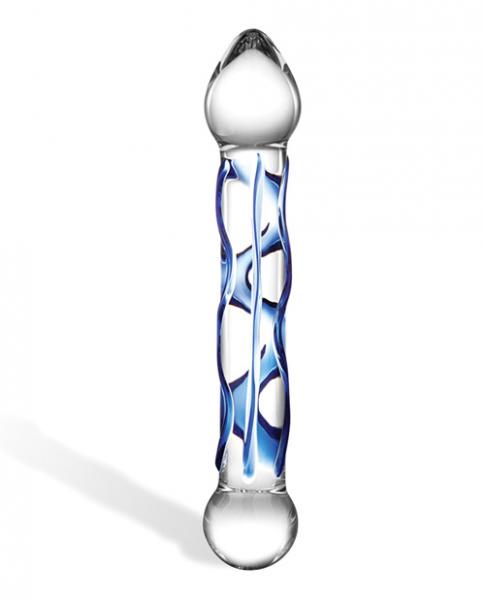 Glas 6.5 inches Tip Textured Glass Dildo Clear - Click Image to Close