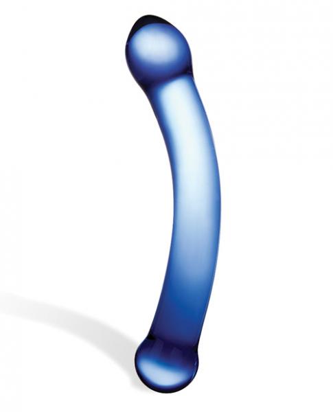 Glas 6 inches Curved G-Spot Glass Dildo Blue - Click Image to Close