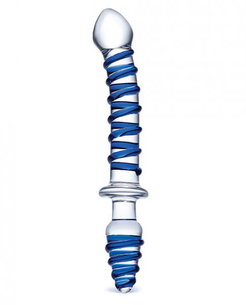 Glas 10 Inches Mr. Swirly Double Ended Glass Dildo & Butt Plug - Click Image to Close