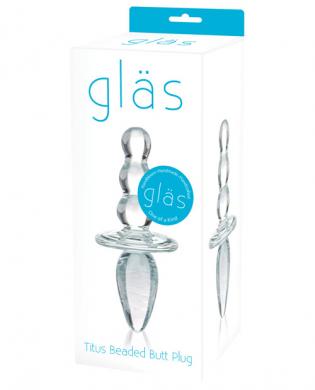 Glas Titus Beaded Glass Butt Plug - Click Image to Close