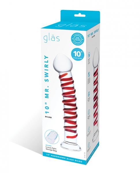 Glas 10" Mr. Swirly Dildo - Red