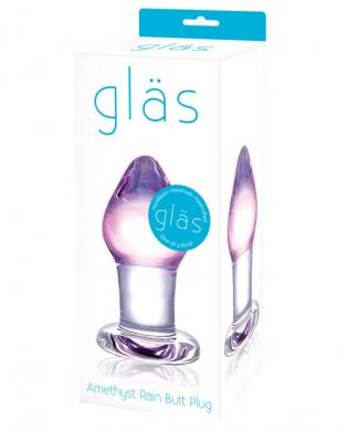 Glas Amethyst Rain Glass Butt Plug - Click Image to Close