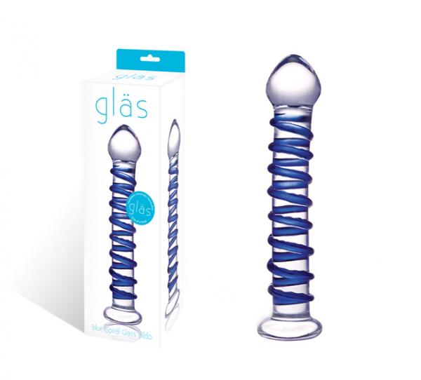 Glas Spiral Glass Dildo - Blue