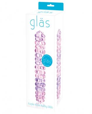 Glas Purple Rose Nubby Glass Dildo - Click Image to Close