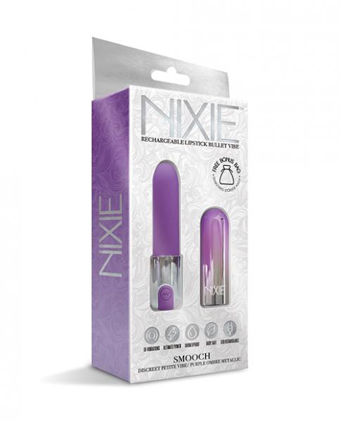 Nixie Smooch Rechargeable Lipstick Vibrator - Purple Ombre - Click Image to Close