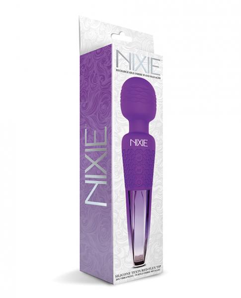 Nixie Rechargeable Wand Massager - Purple Ombre Metallic - Click Image to Close