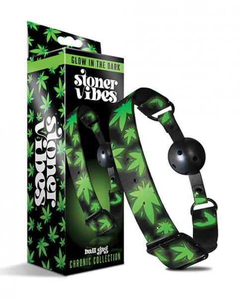 Stoner Vibes Glow In The Dark Breathable Ball Gag - Click Image to Close