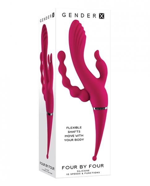 Gender X Four By Four Vibrator - Burgundy - Click Image to Close