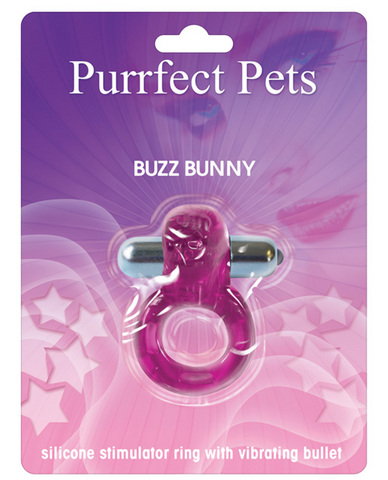 Purrrfect pet cockring clit stimulator bunny - purple - Click Image to Close