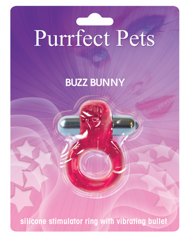 Purrrfect pet cockring clit stimulator bunny - magenta - Click Image to Close