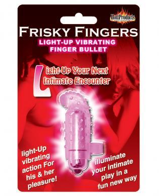 Frisky finger light up vibrating finger bullet - magenta