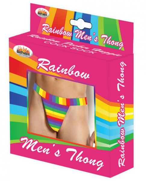 Rainbow Men's Thong One Size - Click Image to Close