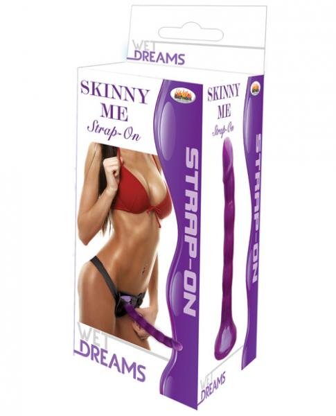 Skinny Me 7 inches Dildo Strap On Harness Purple