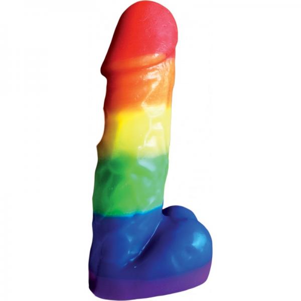 Rainbow Pecker Party Candle 7 inches - Click Image to Close