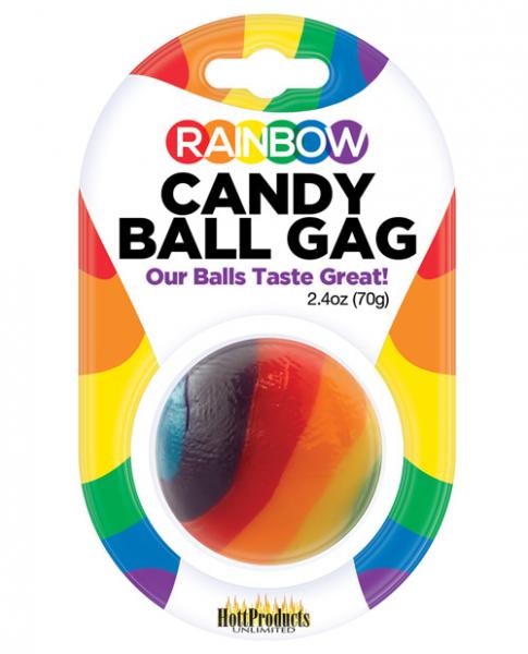 Rainbow Candy Ball Gag - Strawberry - Click Image to Close