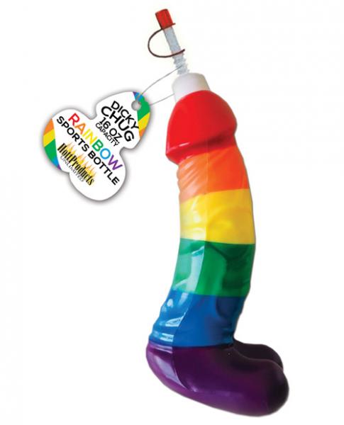 Rainbow Dicky Chug Sports Bottle - Click Image to Close