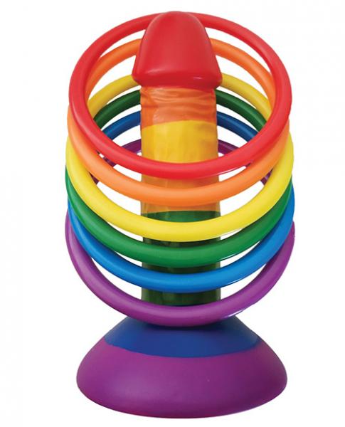 Rainbow Pecker Party Ring Toss Game 6 Rings - Click Image to Close