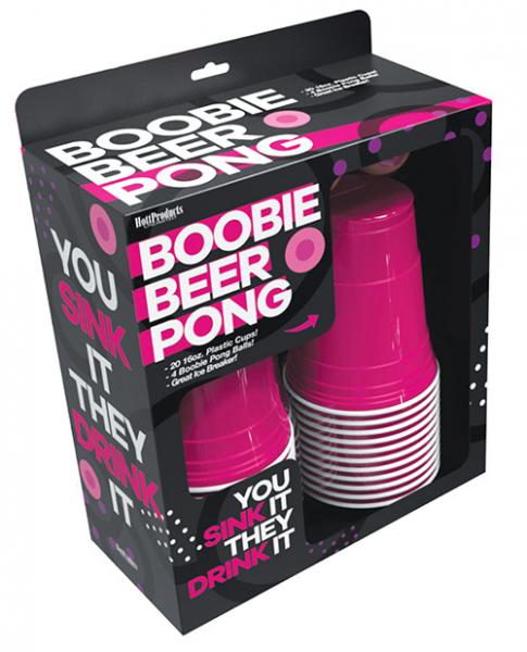 Boobie Beer Pong with Cups & Balls Drinking Game - Click Image to Close