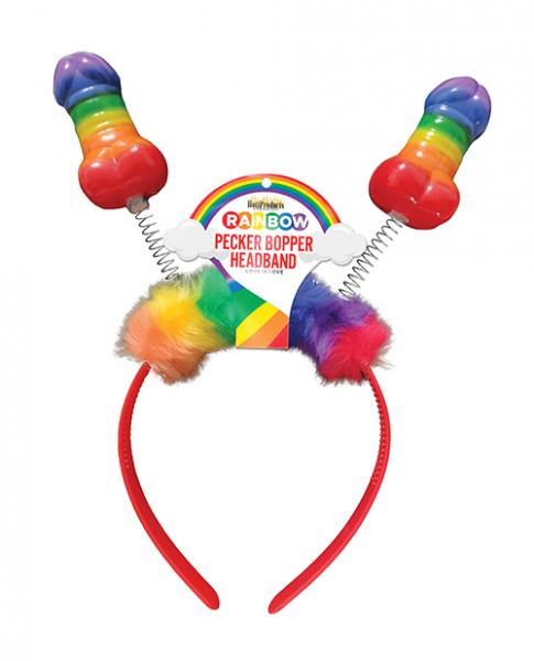 Rainbow Pecker Bopper Head Band O/S - Click Image to Close