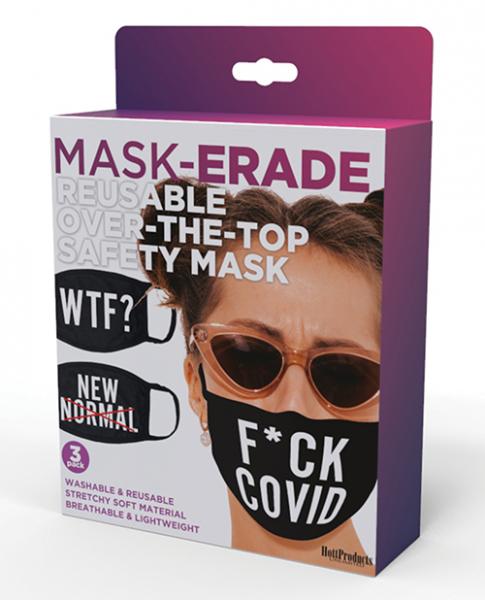 Hott Products Mask-erade Masks - F Covid/wtf?/new Normal X Pack Of 3