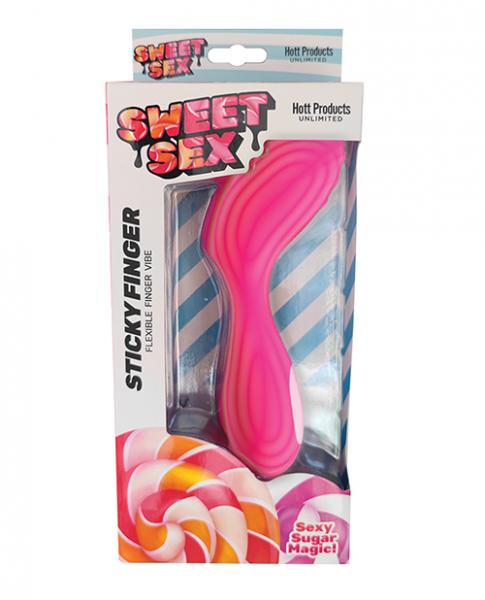 Sweet Sex Sticky Finger Flexible Finger Vibe - Magenta - Click Image to Close