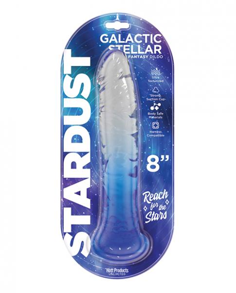 Stardust Galactic Stellar 8" Jelly Dildo - Crystal Blue - Click Image to Close