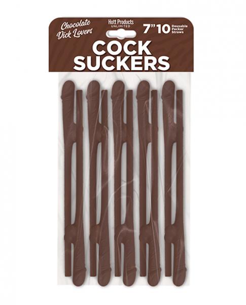 Cock Suckers Pecker Straws - Chocolate Lovers Pack Of 10 - Click Image to Close