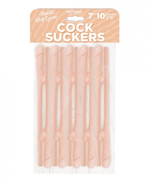 Cock Suckers Pecker Straws - Vanilla Lovers Pack Of 10 - Click Image to Close