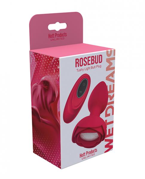 Rosebud Tushy Light Up Butt Plug - Red