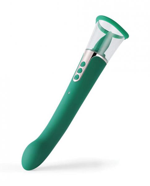 Succion Sucking G-spot Vibrator - 3 Function Green - Click Image to Close